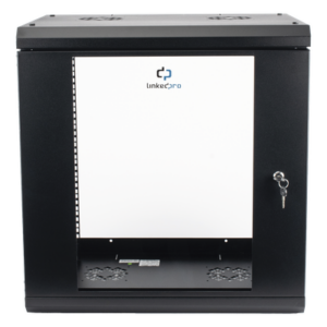 LINKEDPRO SR1912LH3G – Gabinete de Pared / 12U / 19" / 455 mm Profundidad / Cristal Templado / 80 kg Carga / 1.99 x 2.04 x 1.57 pies