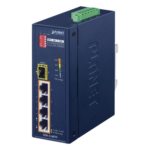 PLANET ISW-514PTF – Switch Industrial PoE / 4 Puertos 10/100 Mbps / 1 Puerto 100Base-FX / Rango -40 a 75°C (-40 a 167°F) / IP30 / Conmutación 1 Gbps