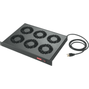 HOFFMAN A19FT3B – Charola con Ventiladores para Rack 19 in (48.3 cm) / 1U / 3 Ventiladores / 45W / 100-120V AC / Acero Negro RAL 9005