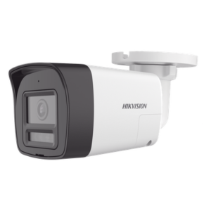 HIKVISION DS-2CE16U0T-LXTS – Cámara Bala TURBOHD / 4K 8 Megapixel / Lente 2.8 mm / Ángulo 113° / Dual Light IR 30 m (98.4 ft) + Luz Blanca 20 m (65.6 ft) / Audio Bidireccional / Sirena y Estrobo LED / IP67 / Metal
