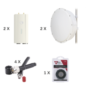 CAMBIUM NETWORKS FORCE400TX30 – Enlace completo de 2 radios FORCE400C con antenas TXP-4965-30PB2-KIT (30 dBi), rango de frecuencia extendida (4.9 a 6.2 GHz)