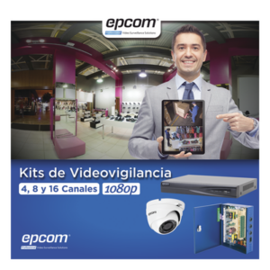 EPCOM PROFESSIONAL KEVTX8T16EW – Kit Videovigilancia / DVR 16 Canales / 16 Cámaras Eyeball 1080p / IR 20 m (65.6 ft) / Fuente 16 Canales 20A / Transceptores UTP