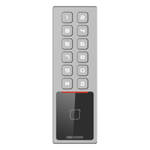 HIKVISION DS-K1T805MX – Teclado de Control de Acceso Antivandálico / IP65 & IK08 / 3,000 Usuarios / 10,000 Tarjetas / Lector MIFARE 13.56 MHz / TCP/IP y RS485 / 100,000 Eventos