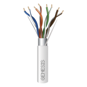 GENESIS 5388-1001 – Cable Cat5e / 24 AWG / Blindado con Lámina y Drenaje / Plenum CMP / 305 m (1000 pies) / Blanco