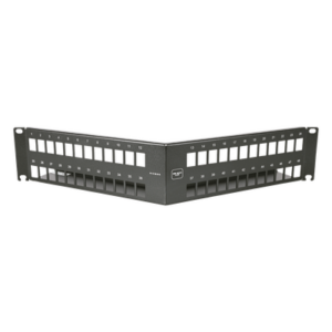 SIEMON 10GMXP-A2-48E – Patch Panel Angulado 10G MAX UTP / 48 Puertos Vacíos / 2U Rack 19" / Compatible Z-MAX® y UltraMAX™ / Color Negro / Administrador de Cable Integrado