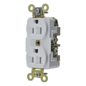 HUBBELL HUB-HBL-5262W – Contacto Dúplex Industrial / 15 A / 125 V / 2 Polos 3 Hilos / NEMA 5-15R / Servicio Extra Pesado