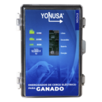 YONUSA SYSGAN25K – Energizador para Cercas Electrificadas / 10,000 V / 2 Joules / 25 km (82,020 ft) / Alimentación Solar 12 V / Batería Respaldo 3 Días