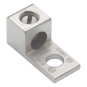 HUBBELL BURNDY HUB-KA2U – Terminal Universal / 1 Orificio / Calibre 14-2 AWG / Perno 1/4" / Aluminio Estañado / 0.56 in Altura