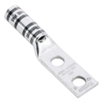 PANDUIT LCC6-12W-L – Terminal de Compresión / Calibre 6 AWG / Doble Orificio 1/2 pulg / Espaciado 44.5 mm (1.75 pulg) / Mirilla de Verificación / 1 Pieza