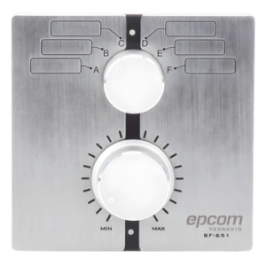 EPCOM PROAUDIO SF-651 – Control de Volumen Remoto / Selector de Fuente de Audio / Compatible Serie UC / Montaje en Pared