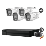 EPCOM PROFESSIONAL B8-KIT-CV/A – Kit de Videovigilancia TurboHD / DVR 4 Canales / 4 Cámaras Bala 2 MP / ColorVu 20 m (65.6 ft) / Audio por Coaxitron / 5 Tecnologías / HDMI+VGA Simultáneo