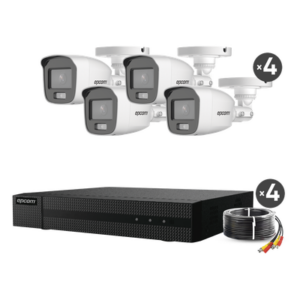 EPCOM PROFESSIONAL B8-KIT-CV/A – Kit de Videovigilancia TurboHD / DVR 4 Canales / 4 Cámaras Bala 2 MP / ColorVu 20 m (65.6 ft) / Audio por Coaxitron / 5 Tecnologías / HDMI+VGA Simultáneo