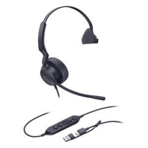 YEALINK UH44-MONO-USB-C/A – Headset USB Mono / Cancelación de Ruido AI / Altavoz 35 mm / USB-C/A / Indicador de Ocupado / 20 Hz - 20 kHz