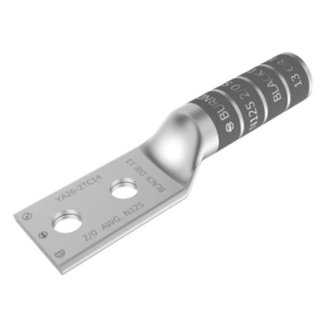 HUBBELL BURNDY HUB-YA262N – Terminal de Cobre Electrolítico / Cañón Largo / 2 Orificios 1/2" / 2/0 AWG / Ángulo Recto / 35 kV / Espaciamiento 1 3/4"