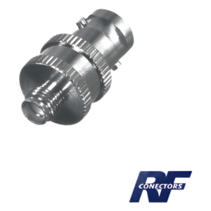 RF INDUSTRIES,LTD RFB-1142 – Adaptador de Conector RF / BNC Hembra a SMA Hembra / Montaje en Línea / Cuerpo Niquelado / Contacto de Oro / Aislante de Teflón