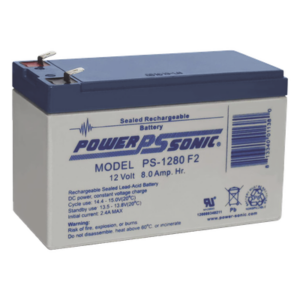 POWER SONIC PS-1280-F2 – Batería de Respaldo AGM/VRLA / 12V / 8Ah / Terminales F2 / 5 Años Vida Útil / UL Certificada