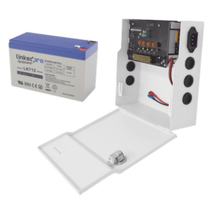 EPCOM POWERLINE PLK12DC4ABK/K – Fuente de Alimentación con Respaldador / 96-264 VCA / 11-15 VCC @ 4 A / Batería AGM 12 VCC 7 Ah / Salida Temporizada 0-45 s / 214.5x200x71 mm