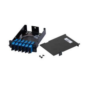 PANDUIT FCS9N-12-03P – Placa Acopladora de Fibra Óptica / 12 Pigtails Monomodo OS2 / 6 Conectores SC Duplex / 12 Fibras / 1 m (3.28 ft) / Color Azul