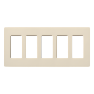 LUTRON ELECTRONICS CW5LA – Placa de pared / 5 espacios / Color almendra / Diseño modular / Línea de controles Lutron