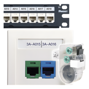 PANDUIT C261X035Y1C – Casete de 75 Etiquetas Sin Adhesivo, para Patch Panel o Face Plate, Para Identificación de 4 Puertos, Color Blanco