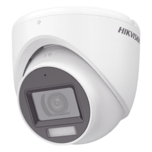 HIKVISION DS-2CE76K0T-LMFS – Cámara Turret TURBOHD / 3K 5 Megapixel / Lente 2.8 mm / Gran Angular 104.9° / IR 30 m (98.4 ft) + Luz Blanca 20 m (65.6 ft) / IP67 / Audio Integrado / 4 Tecnologías