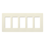 LUTRON ELECTRONICS SC5BI – Placa de Pared / 5 Espacios / Screwless / Satin Colors / Color Biscuit / Compatible Control Pico