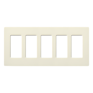 LUTRON ELECTRONICS SC5BI – Placa de Pared / 5 Espacios / Screwless / Satin Colors / Color Biscuit / Compatible Control Pico