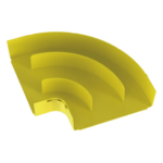 PANDUIT FRRA12X4LYL – Ángulo Recto Horizontal / 90° / Para Canaleta 12x4 / Radio de Curvatura 50.8 mm / ABS 94V-0 / Color Amarillo