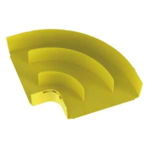PANDUIT FRRA12X4LYL – Ángulo Recto Horizontal / 90° / Para Canaleta 12x4 / Radio de Curvatura 50.8 mm / ABS 94V-0 / Color Amarillo