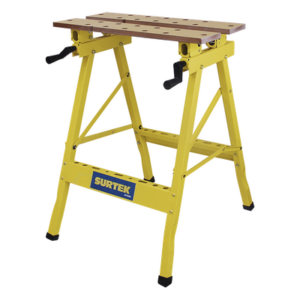 SURTEK SYS-BT600 – Banco de trabajo portátil / Capacidad 100 kg / Base inclinable / Acero resistente / 60.5 cm ancho / 1.98 ft altura