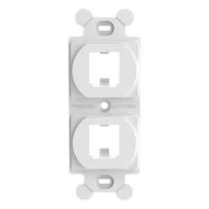 PANDUIT CF1062WHY – Marco de Módulo Dúplex / 2 Espacios Mini-Com / NEMA 106 / 4.10' x 3.28' x 0.68' / Superficie / Blanco
