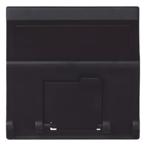 SIMON SM-1-KEYA-G – Placa Inclinada Voz y Datos / 2 Puertos Keystone / Guardapolvos Integrados / IP20 / 108×52 mm / 4.25×2.05 in