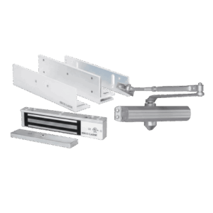 ENFORCER SECOLARM E941600/K – Kit Control de Acceso / Chapa Magnética 600 lbs (280 kg) / Brackets L y Z / Cierrapuertas 150 kg / UL