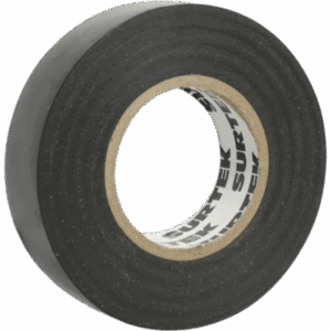 SURTEK SYS-138001 – Cinta para aislar negra de 19 mm x 18 metros / Fabricada en PVC / Adhesivo acrílico.
