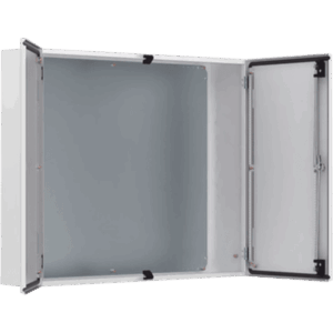 HOFFMAN MAD1001030R5 – Gabinete de Doble Puerta MAD / 1000 x 1000 x 300 mm (39.37 x 39.37 x 11.81 in) / NEMA Tipo 12 / IP55 / IK10 / Acero Dulce 1.5 mm / Placa de Montaje Incluida / Gris Claro RAL 7035