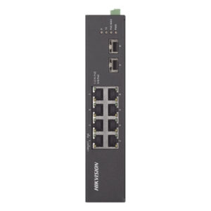 HIKVISION DS-3T0510HP-E/HS – Switch Industrial No Administrable / 8 Puertos Gigabit PoE+ / 2 Puertos SFP / 120 W / 48-57 VCD / 984 Pies de Alcance