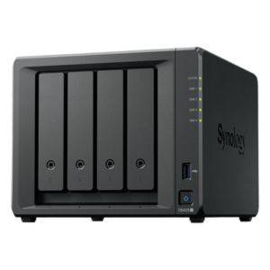 SYNOLOGY DS425+ – NAS 4 Bahías / Intel Celeron J4125 2.7 GHz / 2 GB DDR4 Expandible / 2.5GbE + 1GbE / 2 Ranuras M.2 NVMe / Hasta 80 TB