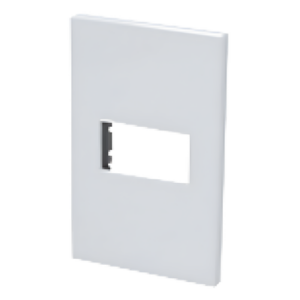 SURTEK SYS-P600B – Placa de Policarbonato / 1 Módulo 1/3 / Base de Acero / 75 × 120 mm / Ancho 8 mm / Color Blanco
