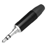 SEETRONIC M2TP3C-B – Conector Estéreo Macho 3.5 mm / Carcasa Cromada Negra / Contacto Niquelado / Cable OD 2-4.5 mm