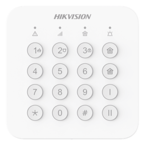 HIKVISION DS-PK201B-WB – Teclado Inalámbrico de Armado/Desarmado / RF con Salto de Frecuencia / LED y Buzzer / Autonomía 2 Años / -10 a 55 °C / 127 g