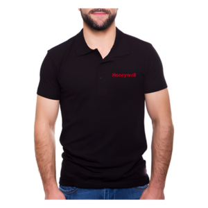 HONEYWELL PLAHOBM – Playera polo corporativa / Corte clásico / Manga corta / Talla mediana (M) / Logotipo Honeywell / Color negro