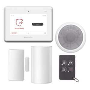 HONEYWELL HOME RESIDEO PROA7PLUSKMPC – Kit de panel de alarma / touchscreen 7" all-in-one / Wi-Fi Z-Wave Plus / Alexa integrada / sensor de movimiento + contacto + sirena + control