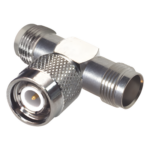 RF INDUSTRIES,LTD RFT-1228 – Adaptador RF en T / TNC Macho a Doble TNC Hembra / 50 Ohm / Bronce Niquelado / Contacto Oro / Aislante Teflón