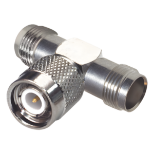 RF INDUSTRIES,LTD RFT-1228 – Adaptador RF en T / TNC Macho a Doble TNC Hembra / 50 Ohm / Bronce Niquelado / Contacto Oro / Aislante Teflón