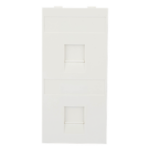 SIMON SM-FP-2-KEY – Placa Plana de Voz y Datos / Guardapolvo Integrado / 2 Puertos Keystone / Perfil 5 mm / 108 × 52 mm / 4.25 × 2.05 pulgadas / Color Blanco