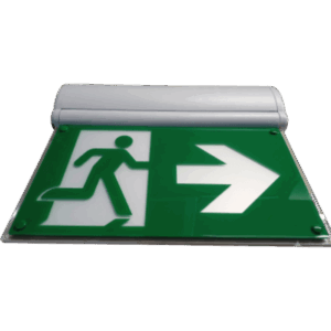 SFIRE SF-4CTW – Señal de Salida de Emergencia / LED Edge-Lit / Pictograma Hombre Corriendo / Voltaje Universal 120-347 VAC / Autonomía 2 Horas / Carcasa 5VA