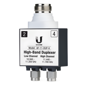 UBIQUITI AF-11-DUP-H – Duplexer / 11 GHz Banda Licenciada / Alta 10.940-11.200 GHz y 11.440-11.700 GHz / PoE 50VDC / SMA+N-Type / -40 a 55°C