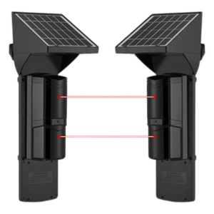 SFIRE SFA60 – Detector Fotoelectrico Solar / 2 Rayos Infrarrojos / 60 m (196.9 ft) Exterior / 120 m (393.7 ft) Interior / Panel Solar Integrado / Batería 4,000 mAh / IP65