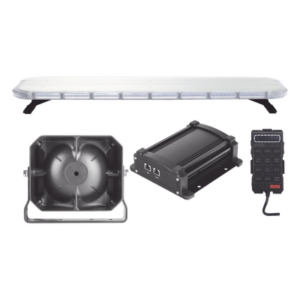EPCOM INDUSTRIAL SIGNALING X75RBASKITF – Kit de Equipamiento para Seguridad Pública / Barra LED 132 Hyperlux / Sirena 100W Mono-mando / Bocina 8 Ohms / Control de Tráfico Ámbar / 45 Patrones de Destello