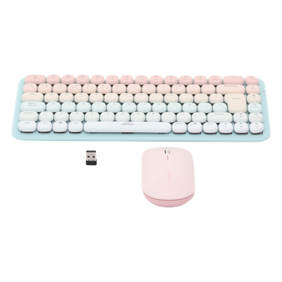 UGREEN 25178 – Paquete de Teclado y Mouse | 85 teclas en Español | Bluetooth y 2.4GHz | Mouse Ambidiestro | Sensor de DPI ajustable | Efectos de Iluminación del Teclado | Amplia compatibilidad | Color Rosa. - Image 2